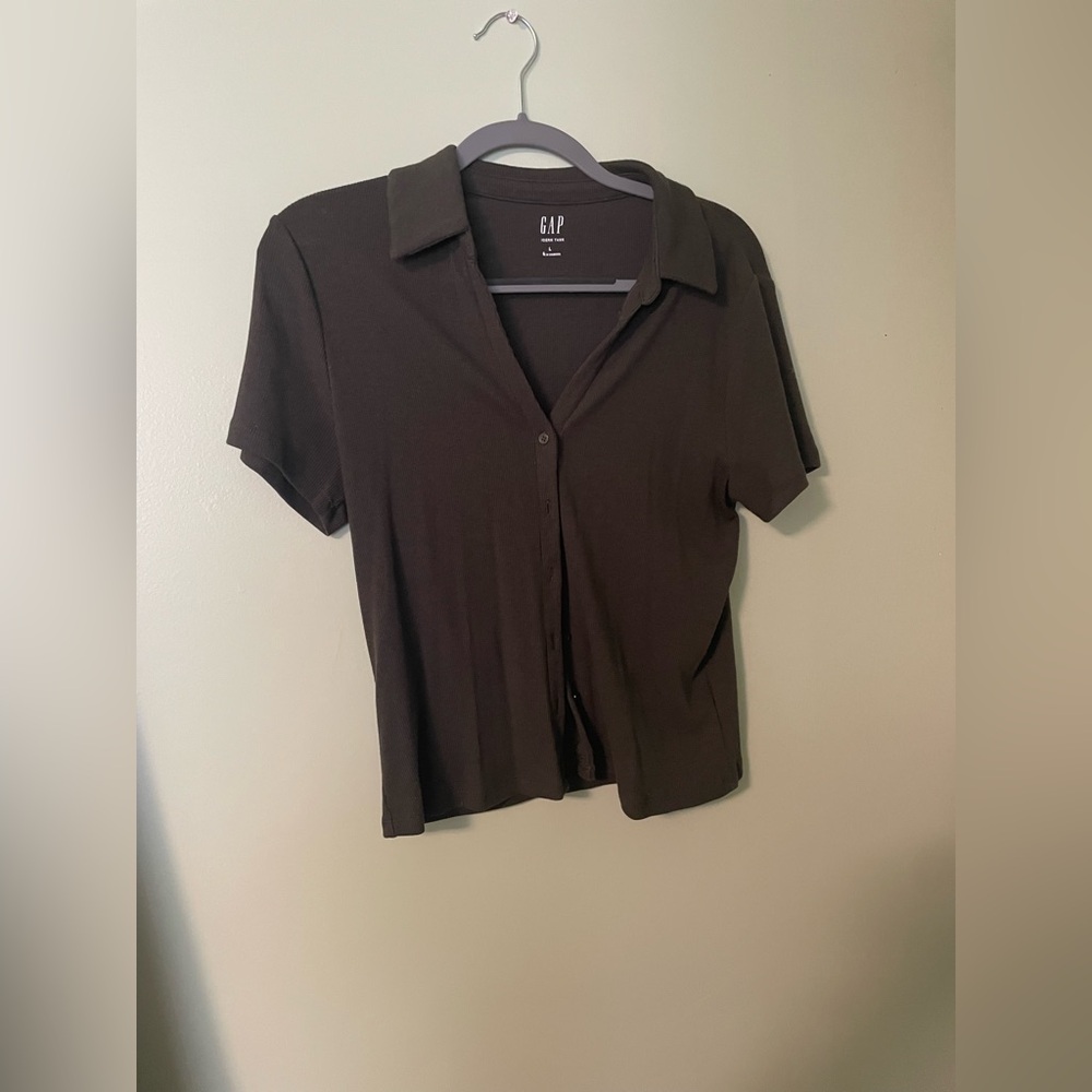 GAP Women's Brown Button-Up Top